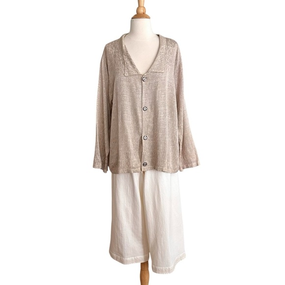 CP SHADES San Francisco Vintage Jacquard Button Up Blouse Long Sleeves Medium - Picture 3 of 13